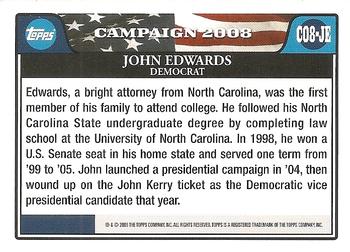 2008 Topps - Campaign 2008 #C08-JE John Edwards Back