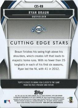 2013 Bowman Platinum - Cutting Edge Stars #CES-RB Ryan Braun Back