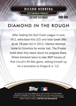 2013 Bowman Platinum - Diamond in the Rough #DIR-DH Dilson Herrera Back