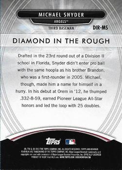 2013 Bowman Platinum - Diamond in the Rough #DIR-MS Michael Snyder Back