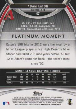2013 Bowman Platinum - Gold #57 Adam Eaton Back