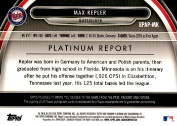 2013 Bowman Platinum - Prospect Autographs #BPAP-MK Max Kepler Back