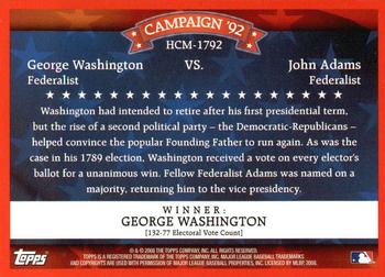 2008 Topps - Historical Campaign Match-Ups #HCM-1792 George Washington / John Adams Back