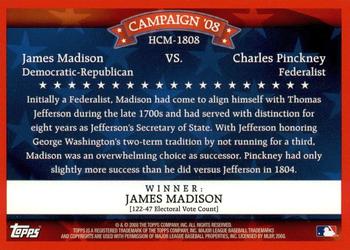 2008 Topps - Historical Campaign Match-Ups #HCM-1808 James Madison / Charles Pinckney Back