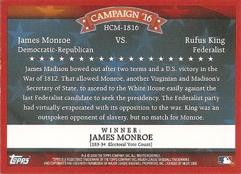 2008 Topps - Historical Campaign Match-Ups #HCM-1816 James Monroe / Rufus King Back