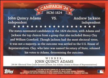 2008 Topps - Historical Campaign Match-Ups #HCM-1824 John Quincy Adams / Andrew Jackson Back