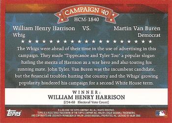 2008 Topps - Historical Campaign Match-Ups #HCM-1840 William Henry Harrison / Martin Van Buren Back