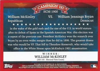 2008 Topps - Historical Campaign Match-Ups #HCM-1900 William McKinley / William Jennings Bryan Back