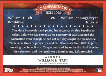 2008 Topps - Historical Campaign Match-Ups #HCM-1908 William H. Taft / William Jennings Bryan Back