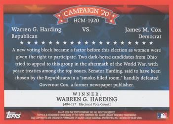 2008 Topps - Historical Campaign Match-Ups #HCM-1920 Warren G. Harding / James M. Cox Back