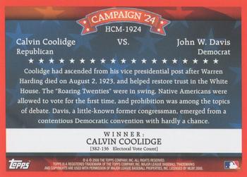 2008 Topps - Historical Campaign Match-Ups #HCM-1924 Calvin Coolidge / John W. Davis Back