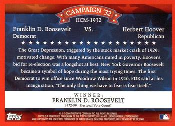 2008 Topps - Historical Campaign Match-Ups #HCM-1932 Franklin D. Roosevelt / Herbert Hoover Back