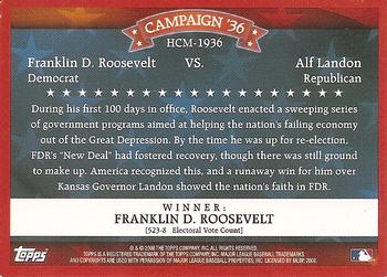 2008 Topps - Historical Campaign Match-Ups #HCM-1936 Franklin D. Roosevelt / Alf Landon Back