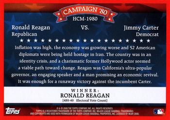 2008 Topps - Historical Campaign Match-Ups #HCM-1980 Ronald Reagan / Jimmy Carter Back
