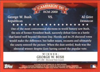2008 Topps - Historical Campaign Match-Ups #HCM-2000 George W. Bush / Al Gore Back