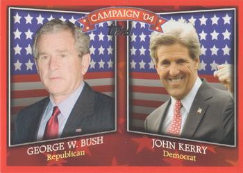2008 Topps - Historical Campaign Match-Ups #HCM-2004 George W. Bush / John Kerry Front