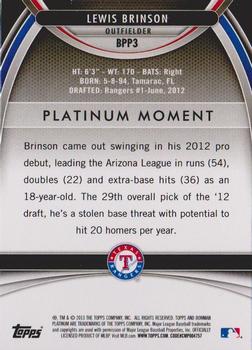 2013 Bowman Platinum - Prospects #BPP3 Lewis Brinson Back
