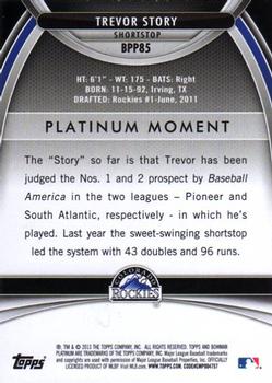2013 Bowman Platinum - Prospects #BPP85 Trevor Story Back