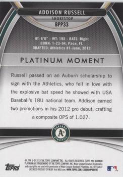 2013 Bowman Platinum - Prospects #BPP33 Addison Russell Back