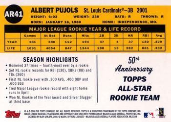 2008 Topps - All-Rookie Team 50th Anniversary #AR41 Albert Pujols Back