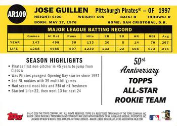 2008 Topps - All-Rookie Team 50th Anniversary #AR109 Jose Guillen Back