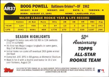2008 Topps - All-Rookie Team 50th Anniversary #AR37 Boog Powell Back