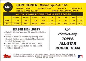 2008 Topps - All-Rookie Team 50th Anniversary #AR5 Gary Carter Back