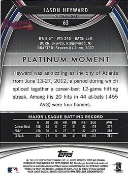 2013 Bowman Platinum - Ruby #63 Jason Heyward Back