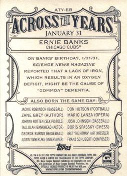 2013 Topps Allen & Ginter - Across the Years #ATY-EB Ernie Banks Back