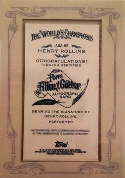 2013 Topps Allen & Ginter - Autographs #AGA-HR Henry Rollins Back