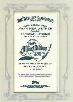 2013 Topps Allen & Ginter - Autographs #AGA-NM Nana Meriwether Back