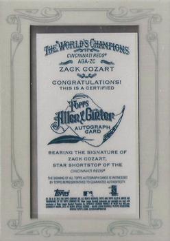 2013 Topps Allen & Ginter - Autographs #AGA-ZC Zack Cozart Back