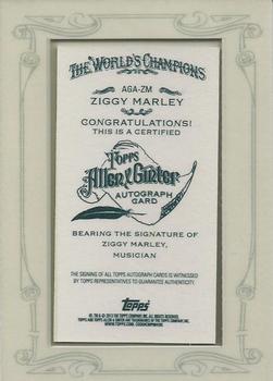 2013 Topps Allen & Ginter - Autographs #AGA-ZM Ziggy Marley Back