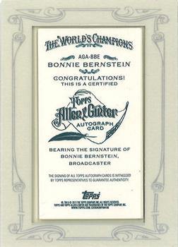 2013 Topps Allen & Ginter - Autographs #AGA-BBE Bonnie Bernstein Back