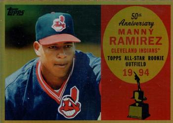 2008 Topps - All-Rookie Team 50th Anniversary Gold Foil Parallels #AR48 Manny Ramirez Front