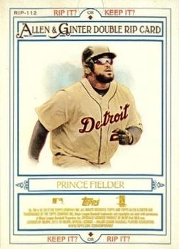 2013 Topps Allen & Ginter - Double Rip Cards #RIP-112 Prince Fielder / Miguel Cabrera Back