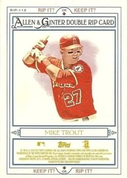 2013 Topps Allen & Ginter - Double Rip Cards #RIP-113 Mike Trout / Miguel Cabrera Back