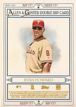 2013 Topps Allen & Ginter - Double Rip Cards #RIP-127 Ryan Howard / Mike Schmidt Back