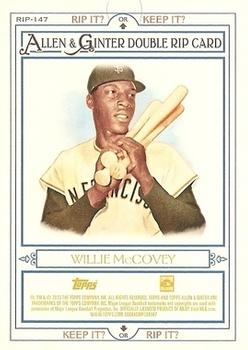 2013 Topps Allen & Ginter - Double Rip Cards #RIP-147 Willie McCovey / Willie Mays Back