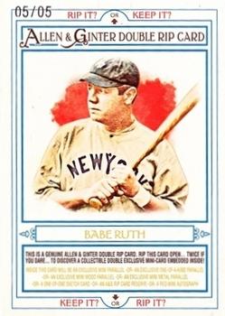 2013 Topps Allen & Ginter - Double Rip Cards #RIP-151 Lou Gehrig / Babe Ruth Front