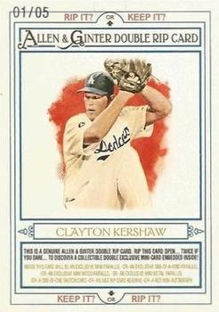 2013 Topps Allen & Ginter - Double Rip Cards #RIP-156 Zack Greinke / Clayton Kershaw Front