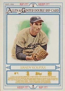 2013 Topps Allen & Ginter - Double Rip Cards #RIP-159 Sandy Koufax / Clayton Kershaw Back