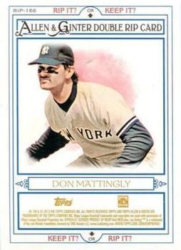2013 Topps Allen & Ginter - Double Rip Cards #RIP-166 Lou Gehrig / Don Mattingly Back