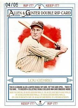 2013 Topps Allen & Ginter - Double Rip Cards #RIP-166 Lou Gehrig / Don Mattingly Front