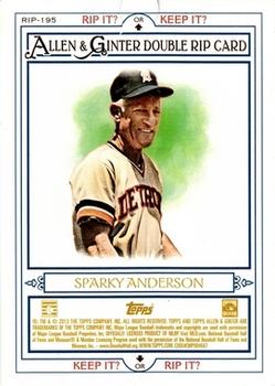 2013 Topps Allen & Ginter - Double Rip Cards #RIP-195 Sparky Anderson / Earl Weaver Back