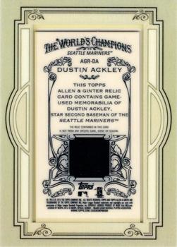2013 Topps Allen & Ginter - Framed Mini Relics #AGR-DA Dustin Ackley Back