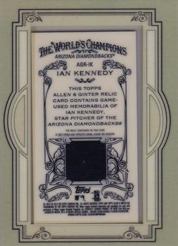 2013 Topps Allen & Ginter - Framed Mini Relics #AGR-IK Ian Kennedy Back