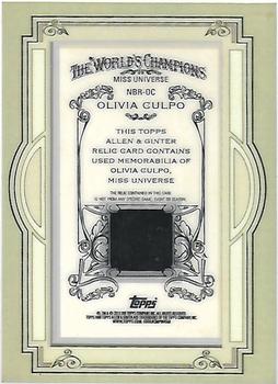 2013 Topps Allen & Ginter - Framed Mini Relics #NBR-OC Olivia Culpo Back