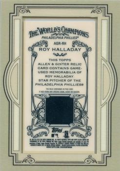 2013 Topps Allen & Ginter - Framed Mini Relics #AGR-RH Roy Halladay Back