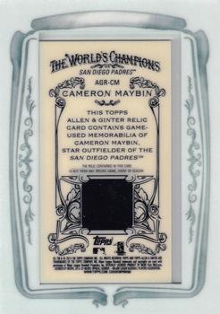 2013 Topps Allen & Ginter - Framed Mini Relics #AGR-CM Cameron Maybin Back